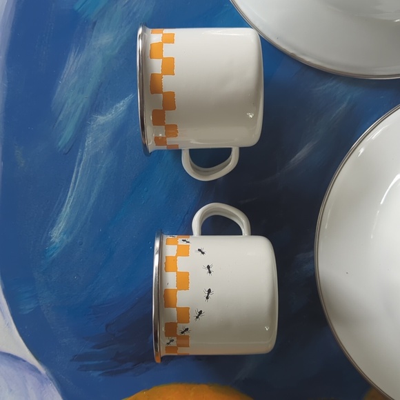 The Golden Rabbit II‎ Joan Wilkes Checkers & Ants Enamelware Bowls & Cup… - Picture 9 of 10